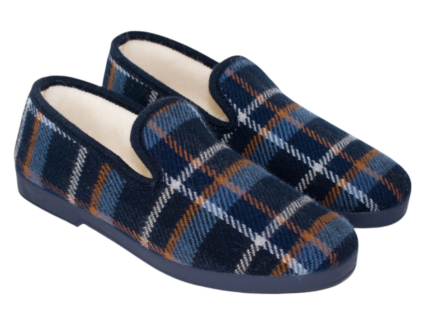 Zapatillas de casa hombre Sevillas 97 | Confortable paño cuadros f. lana virgen