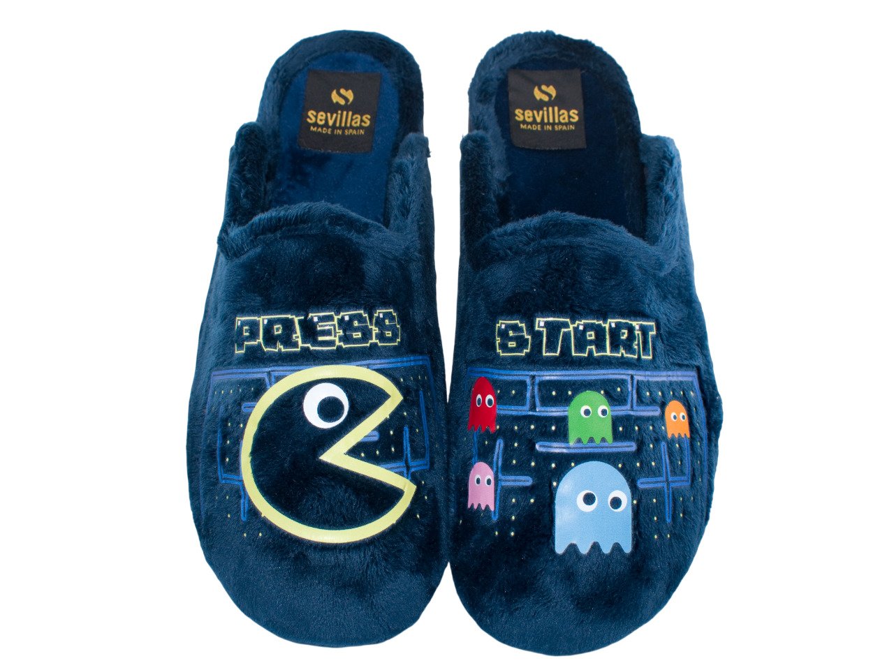 Zapatillas de casa hombre Sevillas AC11066X | Chinela astrakan “press start” i.d.