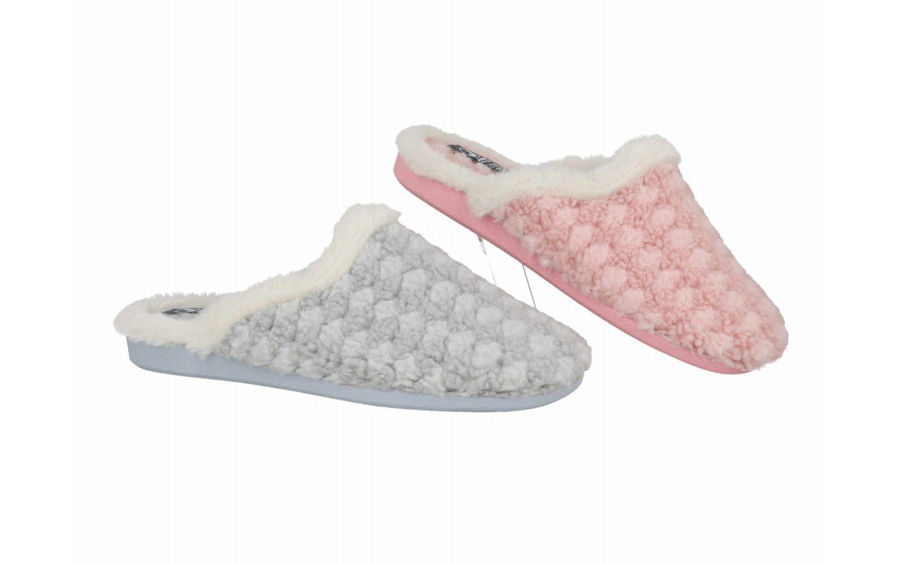 Zapatillas de casa para mujer zapatilla abierta de punto con borreguito Hechas en España Tallas 35 a 41 Modelo 30497 Javer