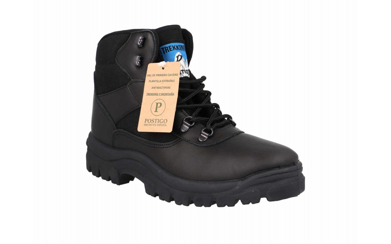 Bota de trekking negra para hombre Hecho en España Tallas 39 a 46 Modelo 980 Postigo 5 Bota de trekking negra para hombre Hecho en España Tallas 39 a 46 Modelo 980 Postigo - Image 5