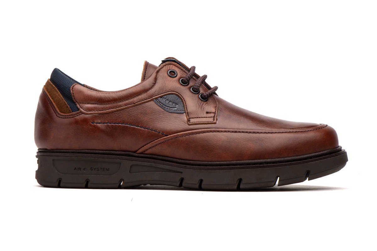 Riverty zapatos hombre piel coñac cordones plantilla extraíble modelo RV-618 tallas 39 a 45