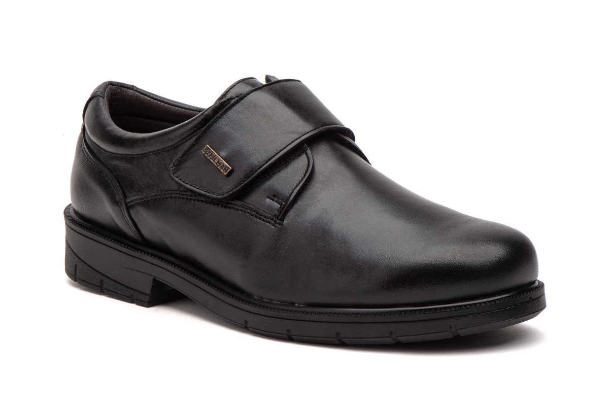 Szpilman zapatos hombre piel negro cierre autoadherente plantilla extraible modelo SZ-2019 tallas 39 a 45