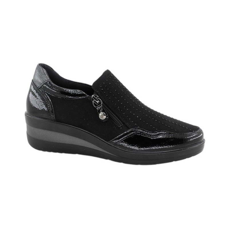 Zapatos sport de mujer negros con cremallera Amarpies AMD29385