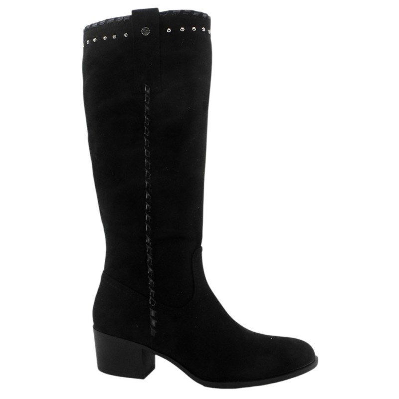 Botas camperas de mujer negras con cremallera Amarpies AZS31220